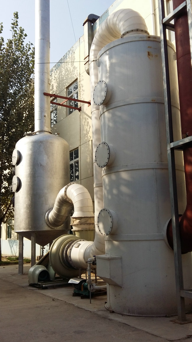 Fermentation plant tail gas lye spray tower